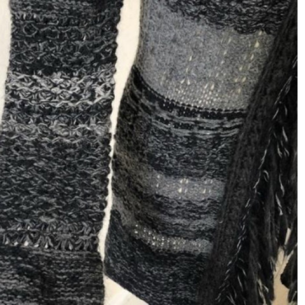 Free People Marled Striped Wool Fringe Cardigan - Picture 3 of 7